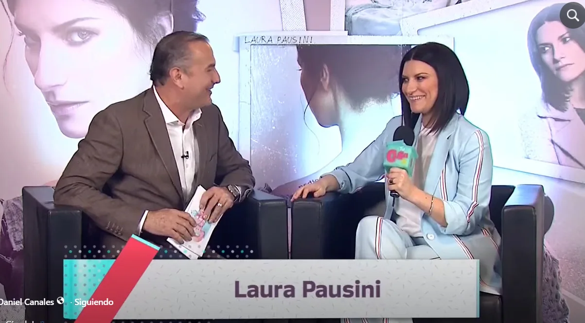 Patricio Cabezut entrevistando a Laura Pausini
